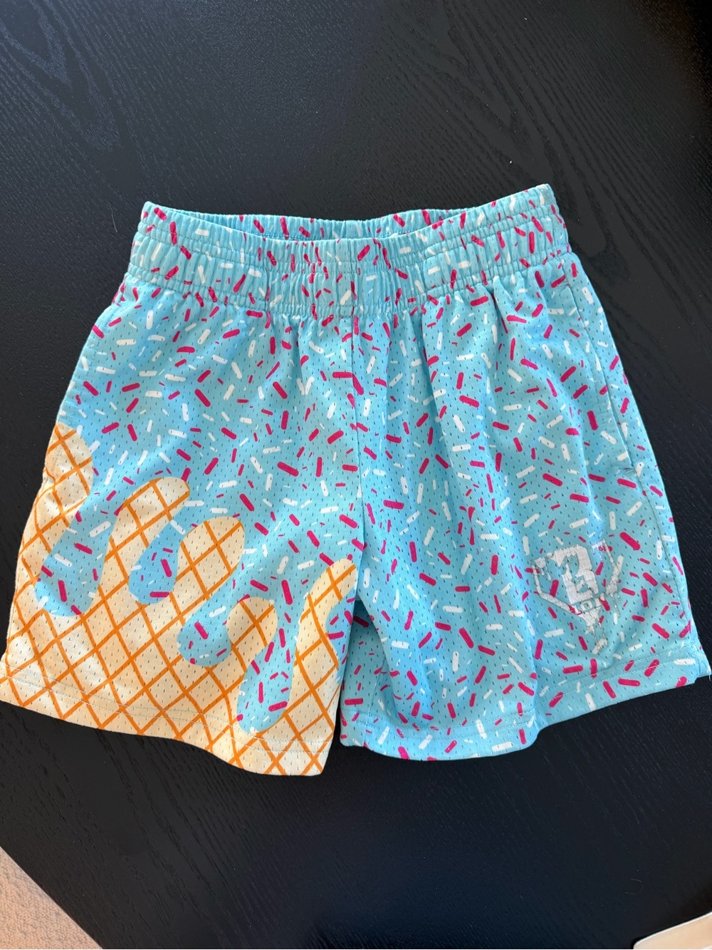 Baseball lifestyle Kids Light Blue Ice Cream Cone Print Pull-On Shorts